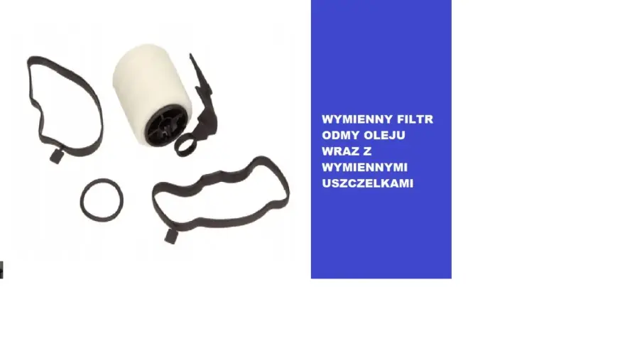 Filtr odmy oleju z uszczelkami. Wymiana zapobiega nieszczelna odma objawy.