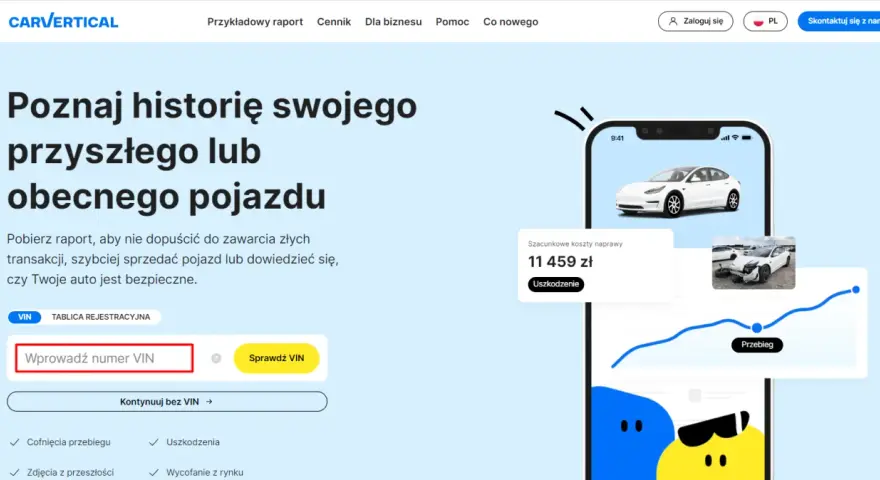 Sprawdź historię pojazdu na Carvertical. Opinie o serwisie potwierdzają jego przydatność przy zakupie auta. Wpisz VIN, by poznać przeszłość pojazdu.